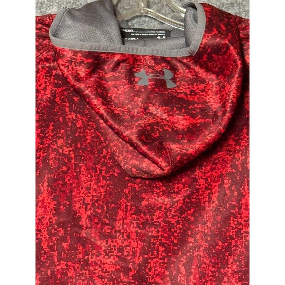 Under Armour boys large Hooded Red & Gray ColdGear Sweatshirt - Picture 12 of 15